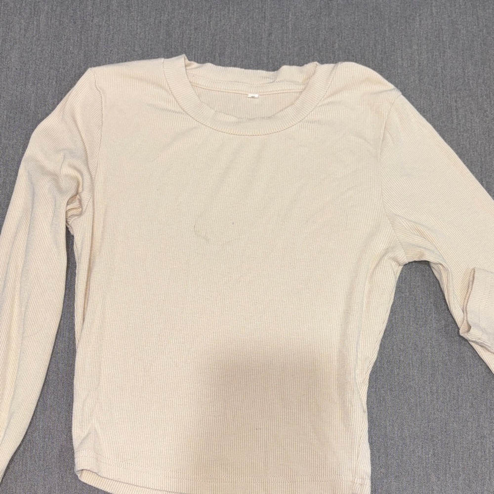 Cream Long Sleeve Women's Top